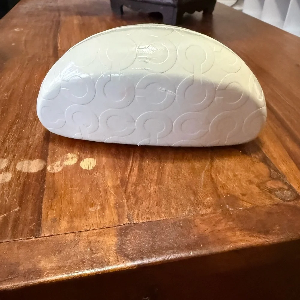 Coach Beige Clamshell Sunglass Case